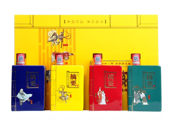 延边摘要酒回收摘要四大名著礼盒装53度200ml*4瓶贵州金沙回沙酒