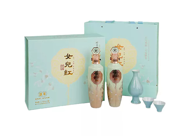 延边黄酒回收女儿红18年黄酒十八年桂花林藏老酒500ml*2礼盒装