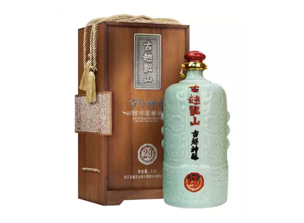 延边回收古越龙山东方古越神酿二十年陈酿花雕酒木盒青瓷2.5L绍兴黄酒