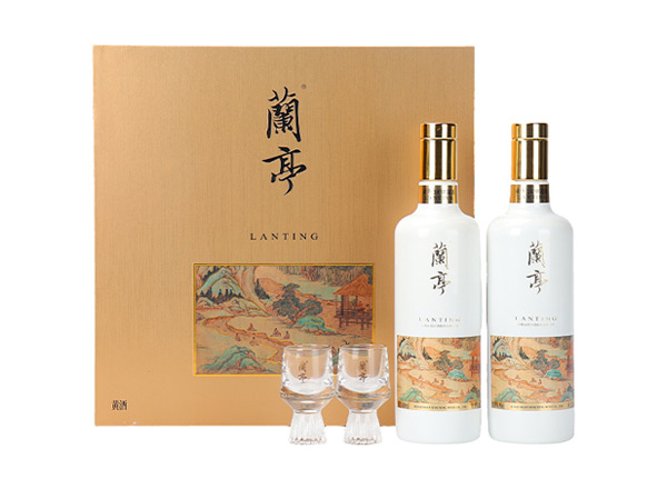 延边会稽山兰亭黄酒回收国潮兰亭500ml*2礼盒装