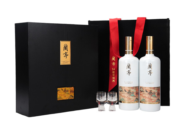 延边会稽山兰亭黄酒回收兰亭二十年陈酿1L*2礼盒装