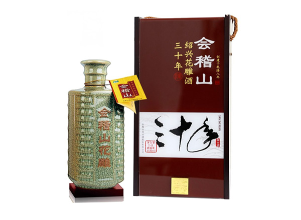 延边会稽山黄酒回收会稽山三十年绍兴花雕酒30年木盒装2.5L黄酒